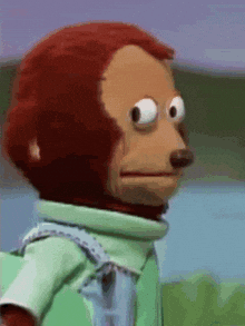 Side-eye puppet reaction